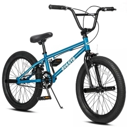 AVASTA BMX AVASTA Freestyle Vélo BMX pour enfants de 6 7 8 9 10 11 12 13 14 ans garçon adulte et pilote de niveau débutant avec 4 chevilles Bleu