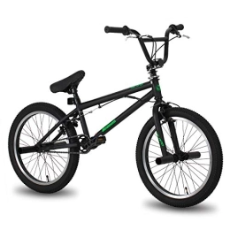 ROCKSHARK vélo Hiland BMX Freestyle 20 Pouces pour Garçon et Fille avec Système de Rotor à 360°, Vélo BMX pour Enfant avec 4 Pegs en Acier et Roue Libre, Noir