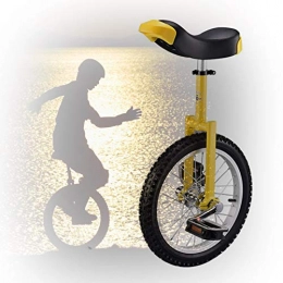 GAOYUY vélo GAOYUY Monocycle 16 / 18 / 20 Pouces, Pédales en Plastique Arrondies Selle Ergonomique Profilée Sports De Cyclisme en Plein Air for Adultes Enfants (Color : Yellow, Size : 18 inch)