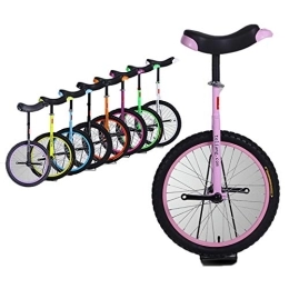 Lhh vélo Lhh Monocycle Monocycle D'équilibre avec Fourche Standard D'épaule Plate, Vélo Rose À Une Roue pour Le Cavalier D'adolescents d'enfants D'adultes, Montagne Extérieure (Size : 18inch)
