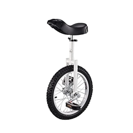  vélo Monocycle Blanc Réglable Monocycle pour Enfants / Adultes, Exercice D'Équilibre Fun Bike Fitness, avec Support De Monocycle, 16 / 18 / 20 Pouces, Charge 150Kg (Couleur : Blanc, Taille : 16 Pouces) Durable