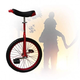 GAOYUY Monocycles Monocycle Formateur, Monocycle À Roues 16 / 18 / 20 / 24 Pouces Cadre De Jante En Alliage D'aluminium Et Collier De Siège Réglable À Dégagement Rapide Pour Adultes Enfants ( Color : Red , Size : 18 inch )