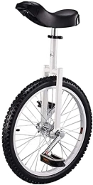  vélo Monocycle Vélo Monocycle 20 Pouces Roue Monocycle pour Adultes Adolescents Débutant, Fourche en Acier Au Manganèse Haute Résistance (Blanc)