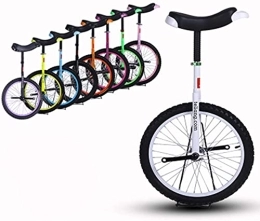 Générique vélo Monocycle Vélo Monocycle Monocycle, 16 18 20 24 Pouces Réglable en Hauteur Équilibre Vélo Exercice Formateur Utilisation pour Enfants Adultes Exercice Amusant Vélo Cycle Fitness (Color : Whi