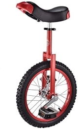 SERONI vélo Monocycle Vélo Monocycle Monocycle 16 / 18 Pouces Simple Rond Enfant Adulte Réglable en Hauteur Équilibre Cyclisme Exercice Rouge