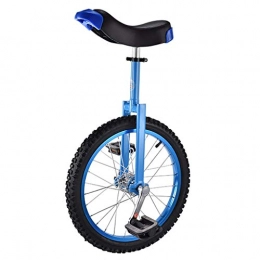 YUHT vélo YUHT Monocycle de 18 Pouces, vélo d'équilibre à Une Roue, adapté aux Enfants et Adultes de 140 à 165 cm, Hauteur réglable, Anniversaire, monocycle 3 Couleurs (Couleur: Bleu)