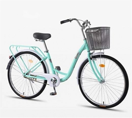 LHY Vélos Cruiser Plage Cruiser Lady vélo avec Panier, Femmes 26 Pouces Classique de vélos, Filles monovitesse Rétro vélo Unique Art déco Scooter, Vélo de Route, Voyage de vélos Avant et arrière Garde-Boue, H, 26