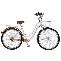 TDJDC Vélos Cruiser TDJDC 26"Hot Vente de Style rétro 3-Gear Shaft Drive Aucune chaîne de vélo de Banlieue Fahrrad pour Les Filles, vélo de Dames, vélo de Ville (Blanc)