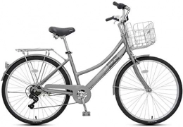 WOF Vélos Cruiser WOF Vélo Cruiser for Femmes Adulte Beach Cruiser vélo-vélo Adulte Dames Vitesse Ordinaire rétro vélo léger 7 Vitesses 26 Pouces (Color : A)