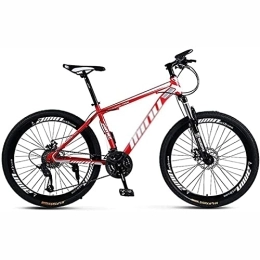 KOSFA Vélos de montagnes 21 / 24 / 27 Vitesse Vélo de montagne pour homme adulte 26" roue, vélo en acier à haute teneur en carbone, vélo de montagne à vitesse variable, Rouge, 27 speed