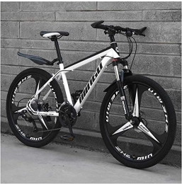 WEN vélo 24 Pouces Mountain Bikes, Hommes Femmes en Acier au Carbone de vélo, 30-Vitesses Tout Terrain VTT avec Double Disque de Frein (Color : 21 Speed, Size : White 3 Spoke)