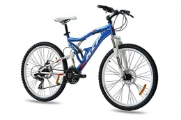 KCP Vélos de montagnes 26" KCP VTT VÈLO UNISEX FEMME HOMME ATTACK 21 Vitesses SHIMANO bleu blanche (wb) - 66, 0 cm (26 Pouces)