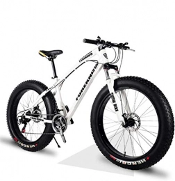 giyiohok vélo 26 pouces VTT semi-rigides avec gros pneu pour adultes hommes femmes vélo de montagne avec suspension avant freins à disque en acier à haute teneur en carbone montagne-24Speed_Blanc à 3 branches