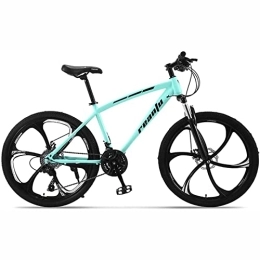 KOSFA Vélos de montagnes 26 pouces Vélo de montagne adulte pour homme et femme cadre en acier à haute teneur en carbone roues 21-30 vitesses changement de vitesse freins à disque avant et arrière, Vert, 24 speed