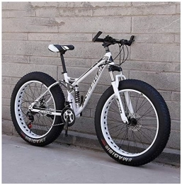WEN vélo Adult Mountain Bikes, Fat Tire Double Frein à Disque Hardtail VTT, Big Wheels vélo en Acier Haute teneur en Carbone (Color : New White, Size : 26 inch 24 Speed)