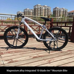 baozge vélo Adulte 26 pouces Vélo de montagne Étudiant juvénile Ville Vélo de course sur route Double frein à disque Hommes Vélo de montagne Alliage de magnésium Intégré 10-Blade Rim Wheels A 24 Speed-27 vitesses