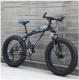 Adulte Mountain Bikes, Garons Filles Fat Tire Mountain Trail Bike, double frein  disque VTT Semi-rigide, cadre en acier haute teneur en carbone, Vlo, Bleu E, 26 pouces 21 Vitesse, Taille: 24 pouces