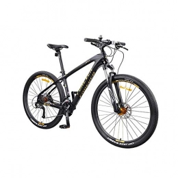 AEDWQ Vélos de montagnes AEDWQ 27 / 30-vitesse VTT, 27.5 Pouces Cadre en Fibre De Carbone, Double Suspension Double Disque Hydraulique De Frein De Bicyclette, Rayon De Roue, VTT Pneus, Noir Or / Noir Bleu