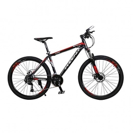 AEDWQ Vélos de montagnes AEDWQ 27 Vitesses Hors Route VTT, Cadre en Alliage D'aluminium, Double Disque De Frein De Vlo, 26 Pouces Spoke VTT Pneus, Noir Rouge / Gris Orange (Color : Black Red)