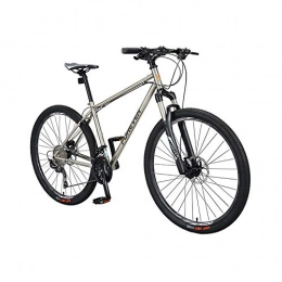 AEDWQ Vélos de montagnes AEDWQ 27 Vitesses VTT, 27, 5 Pouces Cadre en Acier Chrome-molybdne, Double Suspension Double Disque De Frein Hydraulique Vlo, Type De Spoke, VTT Pneus, Argent (Color : 27 Speed)