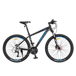 AEDWQ Vélos de montagnes AEDWQ 27 Vitesses VTT, 27, 5 Pouces Cadre en Alliage D'aluminium, Double Suspension Double Disque Hydraulique De Frein De Bicyclette, Pneus VTT, Noir Or / Noir Bleu (Color : Black Blue)