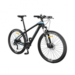 AEDWQ Vélos de montagnes AEDWQ 27 Vitesses VTT, 27.5 Pouces Cadre en Fibre De Carbone, Double Suspension Double Disque De Frein Hydraulique, Type De Vélo Spoke, VTT Pneus, Noir Rouge / Noir Bleu (Color : Black Blue)