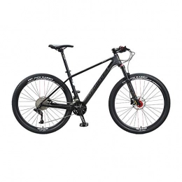 AEDWQ Vélos de montagnes AEDWQ 36 Vitesses VTT, 27, 5 Pouces Cadre en Fibre De Carbone, Double Suspension Double Disque Hydraulique De Frein De Bicyclette, Rayon De Roue, VTT Pneus, Noir