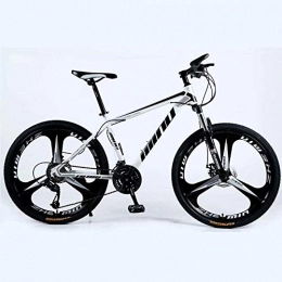 BECCYYLY vélo BECCYYLY Vélo de Montagne VTT 24 / 26 Pouces avec Double Disque de Frein, VTT Adulte, Semi-Rigide vélo avec siège réglable, épaissie Carbone Cadre en Acier, Noir et Blanc, 3 Roues Coupe, Bicyclette