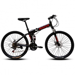 XIGE Vélos de montagnes Bicicleta Plegable De Montaña Para Adultos / Rueda De Radios / Bicicletas De Freno De Disco Doble Outroad Al Aire Libre Para Bicicleta De 21 Velocidades De Suspensión Completa VTT-black-26inch21spee