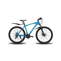  Vélos de montagnes Bicycles for Adults 3 Color 21 Speed 26 / 27.5 inch Steel Suspension Fork Disc Brake Mountain Bike Mountain Bike (Color : Blue, Size : Large)