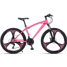 PBTRM vélo Bike Vélo VTT Vélo Montagne 26 Pouces 27 Vitesses pour Adultes Et Jeunes, Fourche Avant Verrouillable, Roue Monobloc Alliage Magnésium, Hauteur Appropriée: 160-185 Cm, Rose