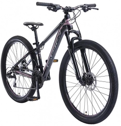 BIKESTAR vélo BIKESTAR VTT en Aluminium, Frein à Disque, 21 Vitesses Shimano, 27.5 Pouces | Mountainbike Cadre 14" Pouces MTB Suspension Avant | Bleu Rose