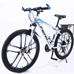 BNMKL Vélos de montagnes BNMKL VTT Vélo De Montagne 26 Pouces, Cadre en Acier À Haute Teneur en Carbone pour Adultes, Roue À 10 Rayons, Fourche À Suspension, Vélo De Route Freins À Double Disque VTT, Blanc, 26 inch 21 Speed