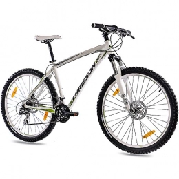 CHRISSON Vélos de montagnes CHRISSON VTT Hardtail de 27, 5" - 27, 5" blanc - VTT Hardtail avec dérailleur Shimano Acera 24 vitesses - Vélo VTT pour homme et femme - Fourche Suntour