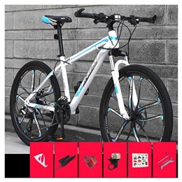 COSCANA Vélos de montagnes COSCANA Vélo De Montagne Adulte avec Roue De 26 Pouces Vélo à Cadre en Acier à Haute Teneur en Carbone avec Double Freins à Disque Suspension Avant pour Hommes Et FemmesBlue-27 Speed