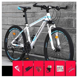 COSCANA vélo COSCANA Vélo De Montagne avec Suspension Avant De Cadre De 17", VTT 21-27 Vitesses avec Freins à Double Disque Vélo De Montagne pour Hommes Femmes AdultesBlue-27 Speed