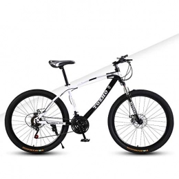 DGAGD Vélos de montagnes DGAGD Vélo de Montagne vélo à Vitesse Variable 26 Pouces Double Frein à Disque Double Amortisseur Roue à Rayons ultralégers-Blanc Noir_27 Vitesses