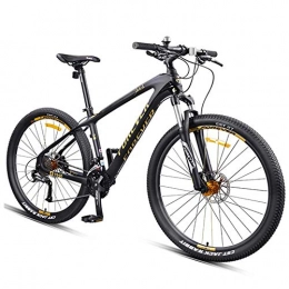 DJYD vélo DJYD Hardtail Mountain Bike, 27, 5 Pouces Big Wheels Mountain Trail Bike, Cadre en Fibre de Carbone Hommes Femmes Tout Terrain VTT, Or, 30 Vitesse FDWFN (Color : Gold, Size : 27 Speed)