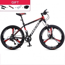 Dsrgwe vélo Dsrgwe VTT, 26" VTT, Vélos Cadre en Alliage d'aluminium, Suspension Double Disque de Frein Avant et 27 Vitesse (Color : Black+Red)