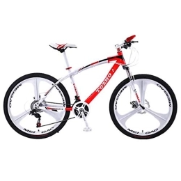 Dsrgwe vélo Dsrgwe VTT, 26inch Mountain Bike, Cadre en Acier au Carbone Vélos Dur arrière, Double Frein à Disque et Suspension Avant 21 / 24 / 27 Vitesses (Color : Red, Size : 21 Speed)