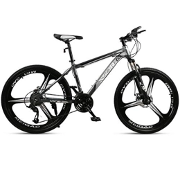 Dsrgwe vélo Dsrgwe VTT, 26inch Mountain Bike, Cadre en Acier au Carbone Vélos Dur arrière, Suspension à Double Disque de Frein Avant et 21 Vitesses, 24 Vitesses, 27 Vitesses (Color : Gray, Size : 27-Speed)