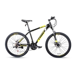 Dsrgwe vélo Dsrgwe VTT, 26inch VTT / Vélos, Cadre en Acier au Carbone, Suspension Avant et Double Disque de Frein, 21 Vitesses, Cadre 17inch (Color : Yellow)