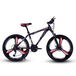 LADDER vélo Dsrgwe VTT, 26inch VTT, Vélos de Montagne Hardtail Acier, Double Frein à Disque et Suspension Avant, Mag Wheel (Color : Black+Red, Size : 21 Speed)
