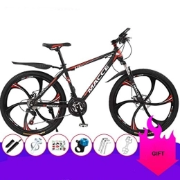 LADDER vélo Dsrgwe VTT, Mountain Bike, Cadre en Acier au Carbone Hardtail Montagne Vélos, Double Frein à Disque et Suspension Avant, 26 Pouces Roues (Color : Black+Red, Size : 27 Speed)