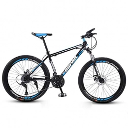 Dsrgwe vélo Dsrgwe VTT, Mountain Bike, Cadre en Acier au Carbone Hardtail Mountain Bicycles, Double Disque de Frein et la Fourche Avant, 26 Pouces Jante (Color : Black+Blue, Size : 21-Speed)