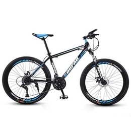 LADDER vélo Dsrgwe VTT, Mountain Bike, Cadre en Acier au Carbone Hardtail Mountain Bicycles, Double Disque de Frein et la Fourche Avant, 26 Pouces Jante (Color : Black+Blue, Size : 21-Speed)
