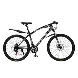 Dsrgwe vélo Dsrgwe VTT, VTT, 26inch Roues en Acier au Carbone Cadre Mountain Bicycles, Double Disque de Frein et la Fourche Avant (Color : Black, Size : 21-Speed)