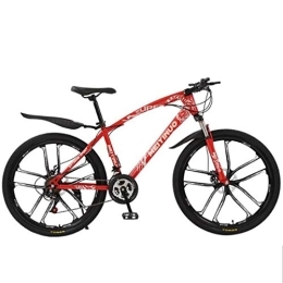 Dsrgwe Vélos de montagnes Dsrgwe VTT, VTT / Vélos, 26" Ravine Bike, Suspension Double Disque de Frein Avant, Cadre en Acier au Carbone (Color : Red, Size : 21 Speed)