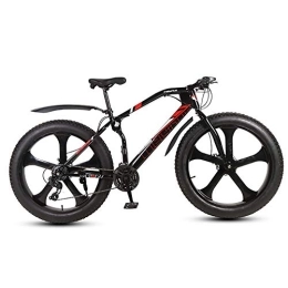 DULPLAY Vélos de montagnes DULPLAY 26 Pouces Fat Tire Hardtail Vélo De Montagne, Cadre Double Suspension Et Fourche De Suspension Tous Les Terrains Vélo De Neige, Hommes's Vélo VTT Black 5 Spoke 26" 21-Vitesse