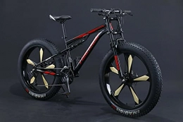  Vélos de montagnes Fat Bike 24" 26" VTT à suspension complète avec grands pneus (pentagonal, 26 pouces, 24 vitesses)